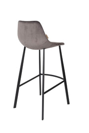 Barhocker FRANKY VELVET Samt Grau von DutchBone