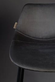 Barhocker FRANKY VELVET Samt Grau von DutchBone