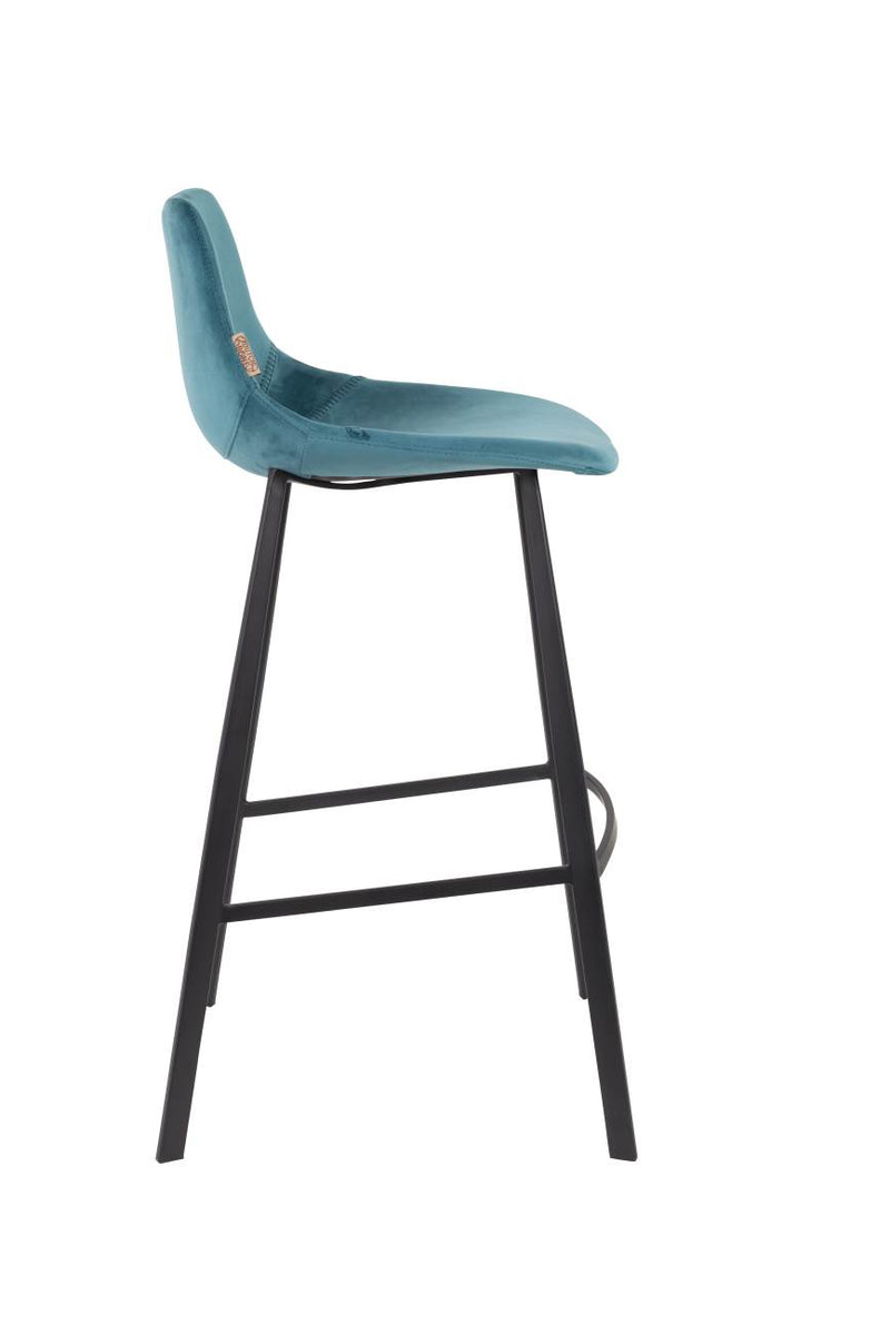 Barhocker FRANKY VELVET Samt Petrol von DutchBone