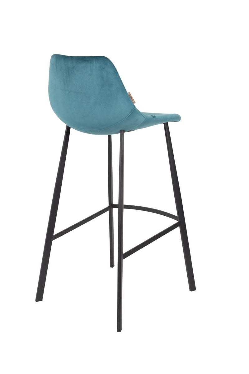 Barhocker FRANKY VELVET Samt Petrol von DutchBone