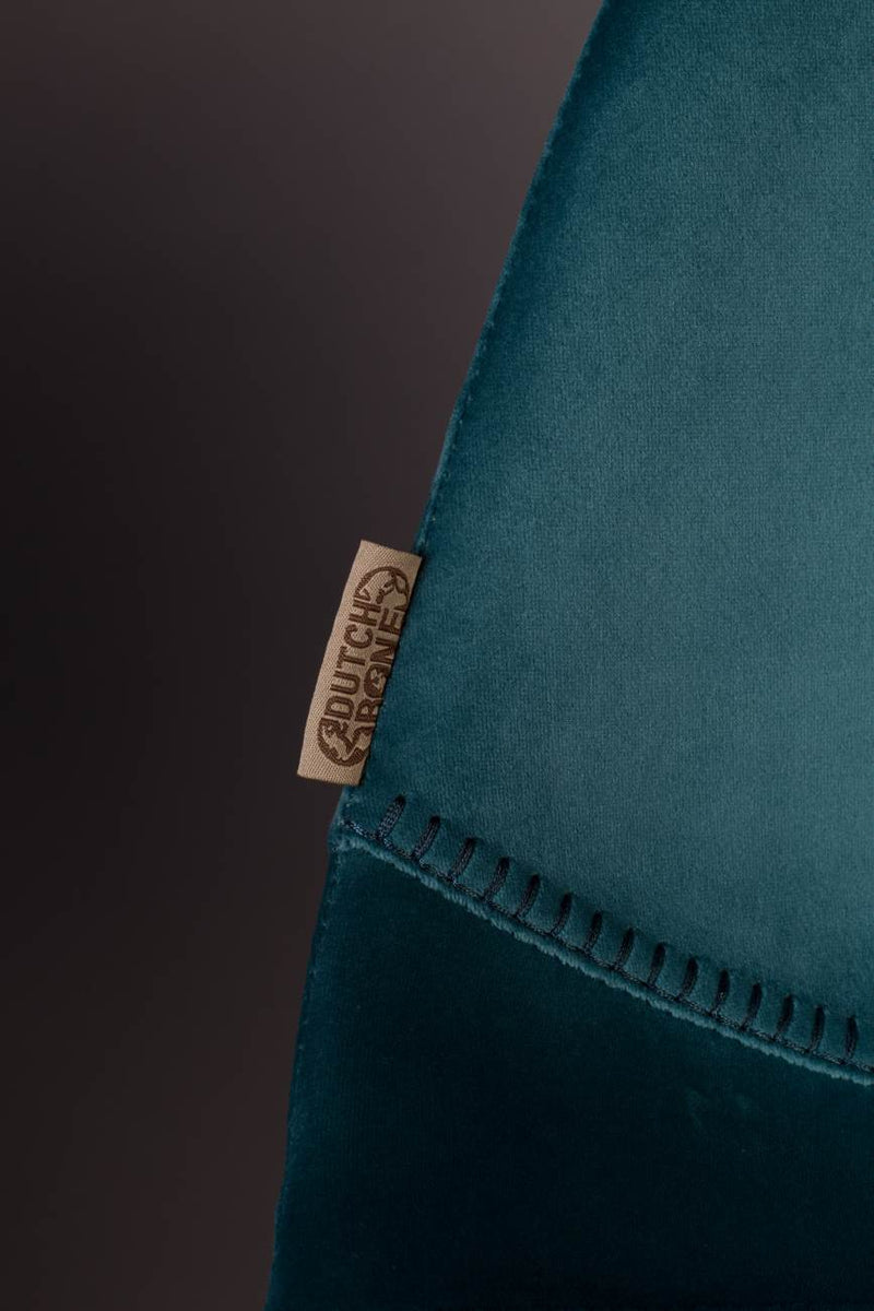 Barhocker FRANKY VELVET Samt Petrol von DutchBone