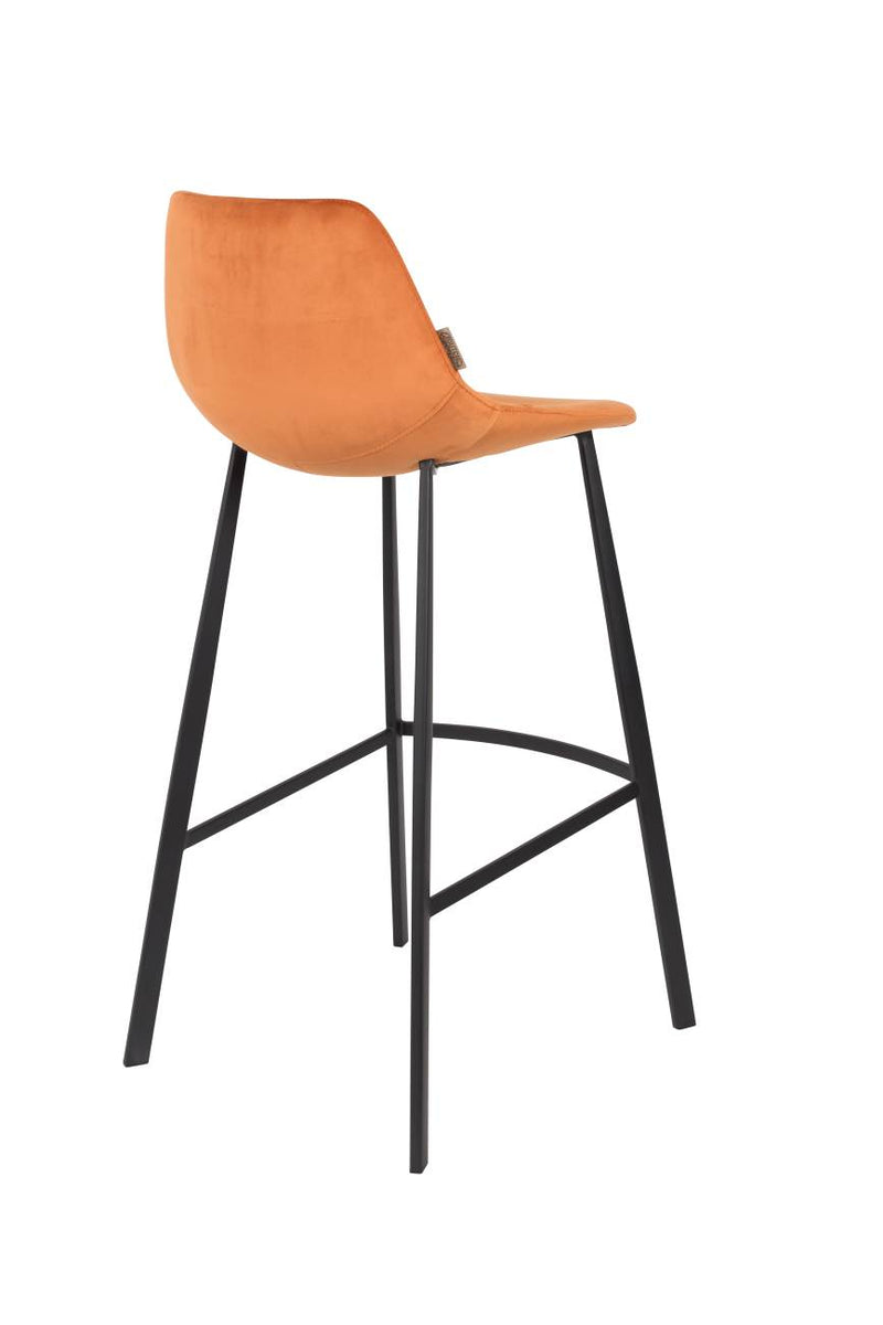 Barhocker FRANKY VELVET Samt Orange von DutchBone