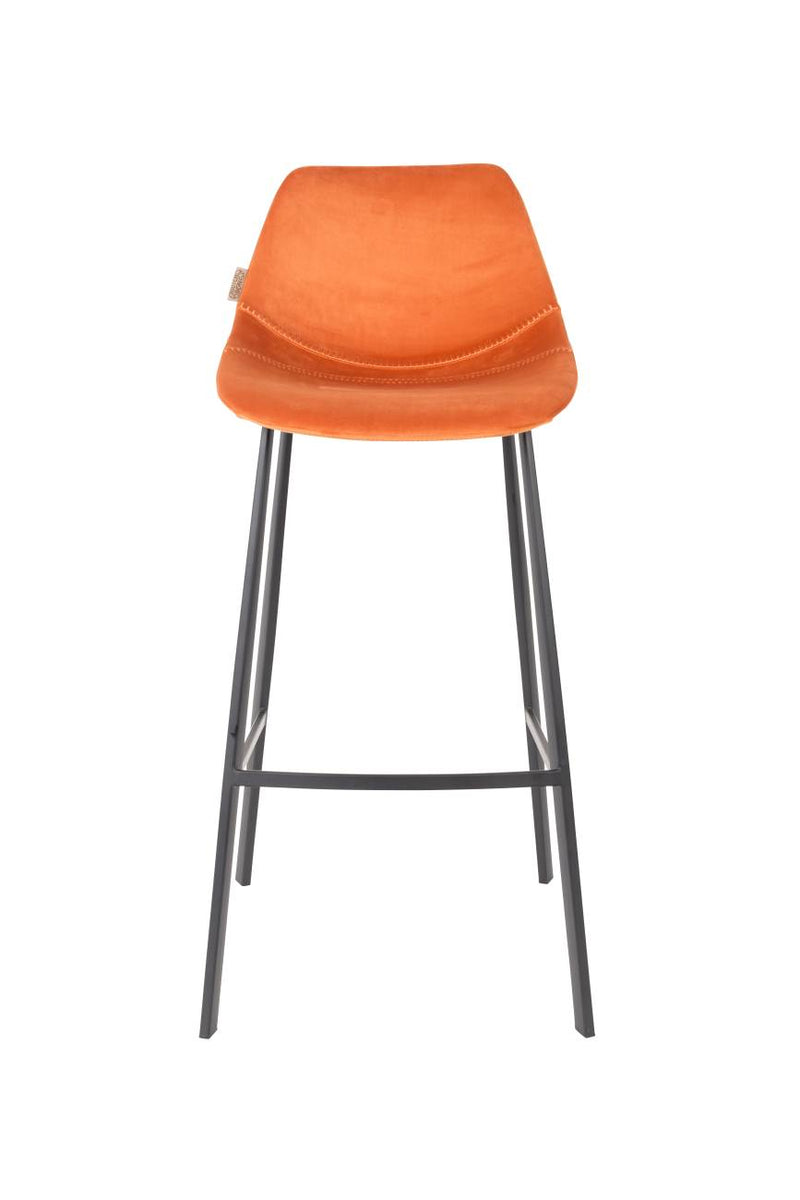 Barhocker FRANKY VELVET Samt Orange von DutchBone