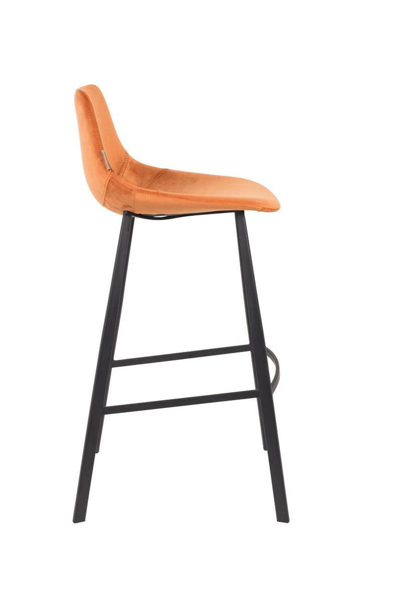 Barhocker FRANKY VELVET Samt Orange von DutchBone