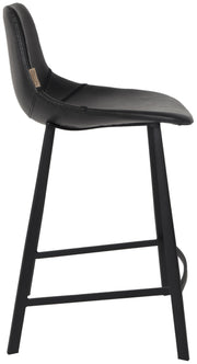 Tresenhocker FRANKY Kunstleder Vintage schwarz von DutchBone