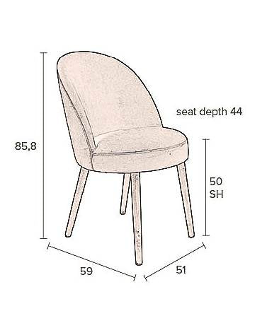 Esszimmerstuhl BARBARA VELVET Samt PETROL von DutchBone