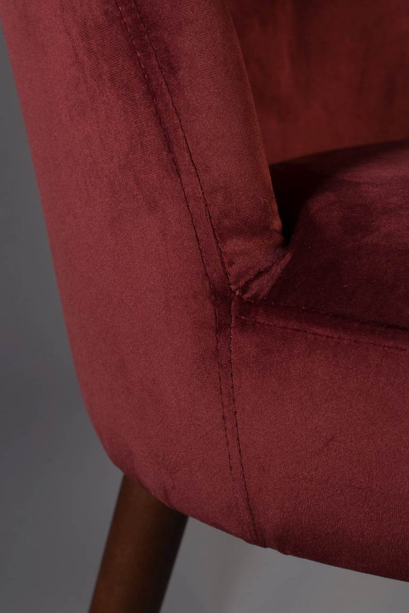 Esszimmerstuhl BARBARA VELVET Samt Rot von DutchBone
