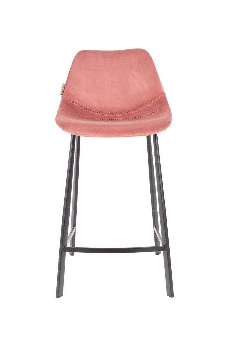 Tresenhocker FRANKY VELVET Samt Rosa von DutchBone