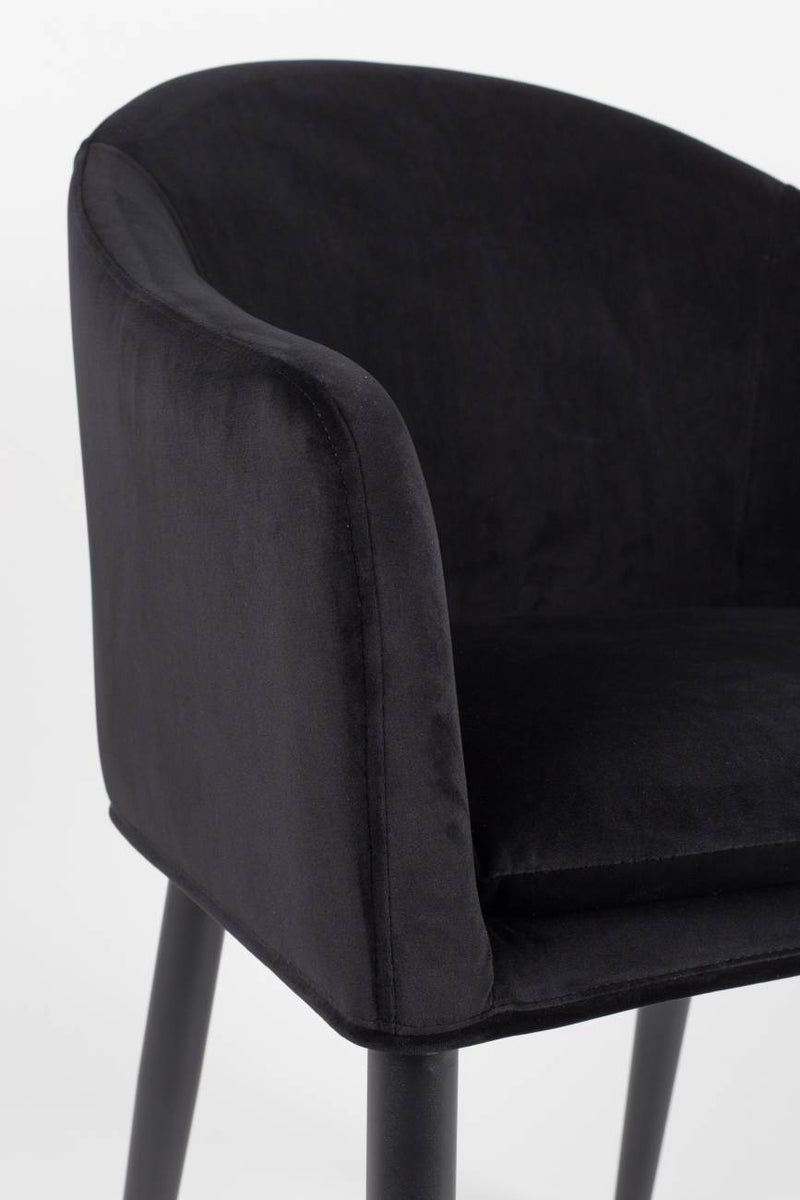 Esszimmerstuhl CATELYN Samtlook Schwarz