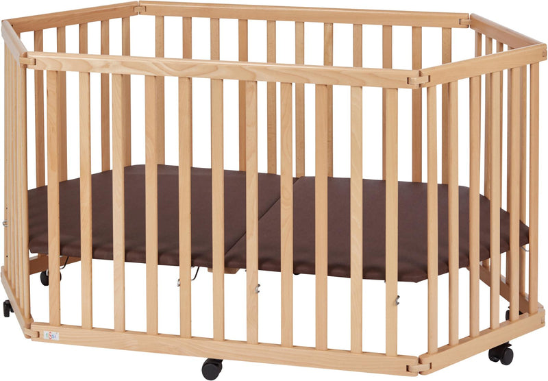 Faltbares Laufgitter Laufstall tiSsi® Buche natur 6-eckig