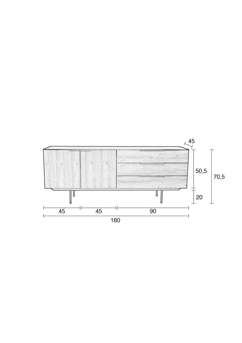 Sideboard TRAVIS WALNUT von ZUIVER