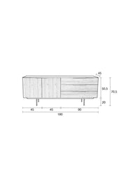 Sideboard TRAVIS BLACK OAK von ZUIVER