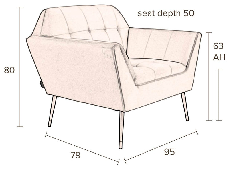 Lounge Sessel KATE BLACK Samt von DUTCHBONE