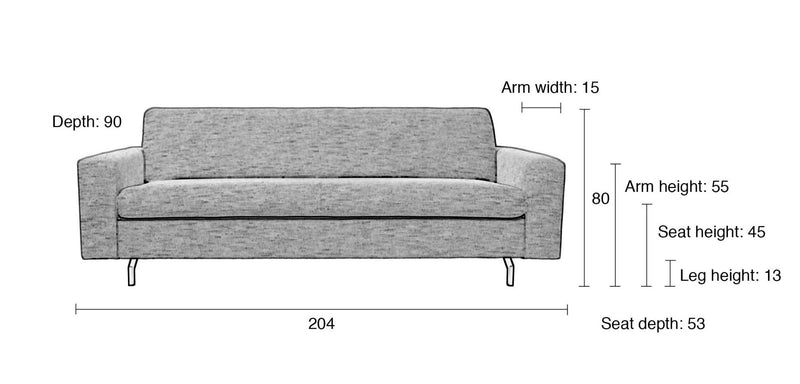 Sofa Couch JEAN GREY 2,5 Sitzer von Zuiver