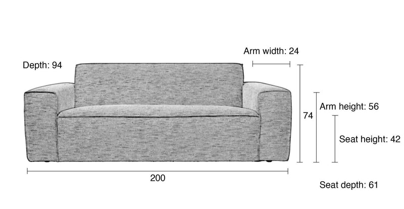 Sofa Couch BOR GREY 2,5 Sitzer von ZUIVER