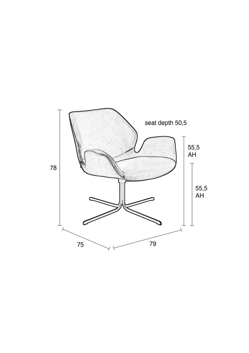 NIKKI ALL BROWN Lounge Sessel Relaxsessel von ZUIVER