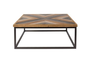 Couchtisch JOY mit farbigen Parkett-Muster 81 x 81 cm