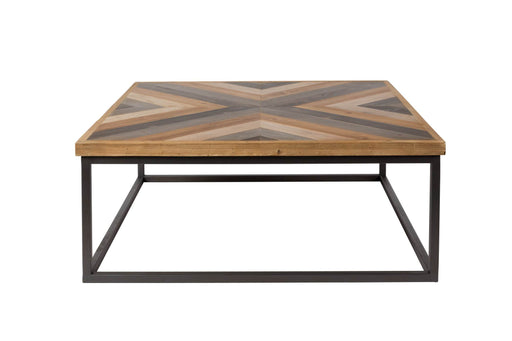 Couchtisch JOY mit farbigen Parkett-Muster 81 x 81 cm