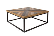 Couchtisch JOY mit farbigen Parkett-Muster 81 x 81 cm