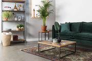 Couchtisch JOY mit farbigen Parkett-Muster 81 x 81 cm