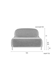 Sofa Couch POLLY GREY 2-Sitzer