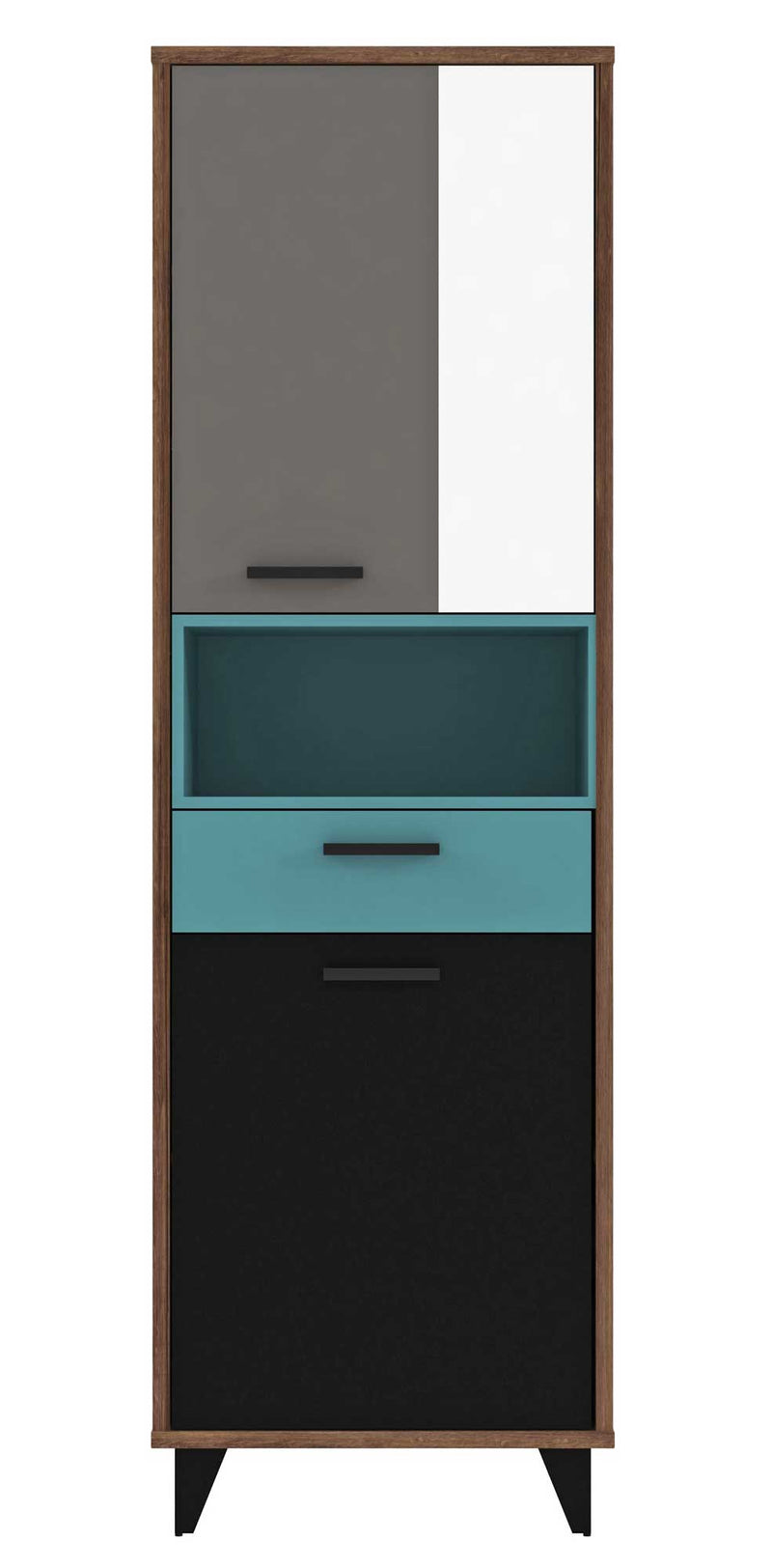 Jugendzimmer RAVEN Komplettset 7-teilig Schlammeiche Weiß Grün Grau