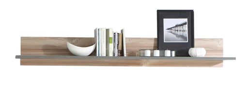 Wandboard NOTE 189,5 cm in Picea-Kiefer- und Betonoptik mit Dekoration, Gesamtansicht.