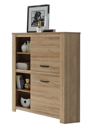 Highboard HAVANNA Optik Alteiche mit offenen Fächern und 2 Türen