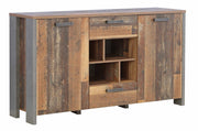 Sideboard Kommode CLIF 2 Türen 2 Schubladen Optik Old Wood Vintage