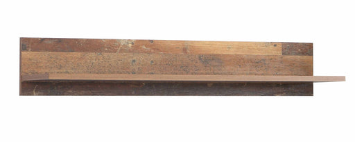 Wandboard CLIF 160 cm in Optik Old Wood Vintage, Gesamtansicht mit rustikaler Holzoberfläche in Braun.