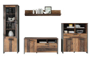 Wohnwand CLIF Wohnzimmerschrank Old Wood Vintage 4-tlg. von Forte