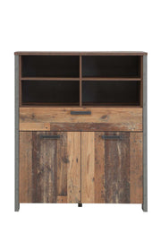 Wohnwand CLIF Wohnzimmerschrank Old Wood Vintage 4-tlg. von Forte