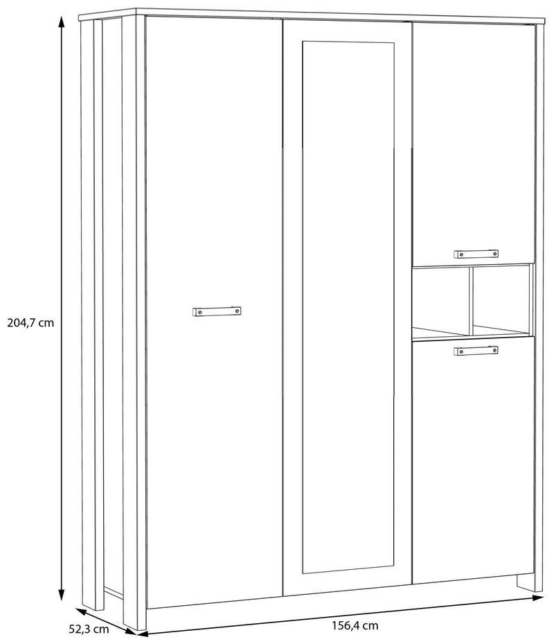 Kleiderschrank CLIF 4-trg. Old Wood Vintage Beton Optik von Forte