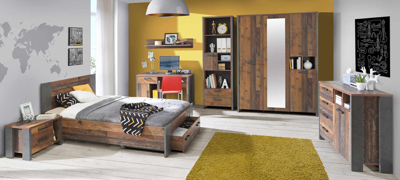 Jugendzimmer CLIF Komplettset 8-tlg. Optik Old Wood Vintage von Forte