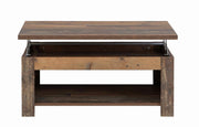 Couchtisch CLIF mit aufklappbarer Platte Optik Old Wood Vintage
