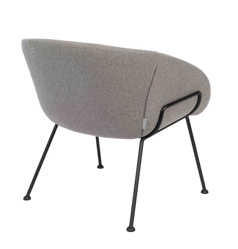 Lounge Sessel FESTON Filzoptik Grau von ZUIVER 