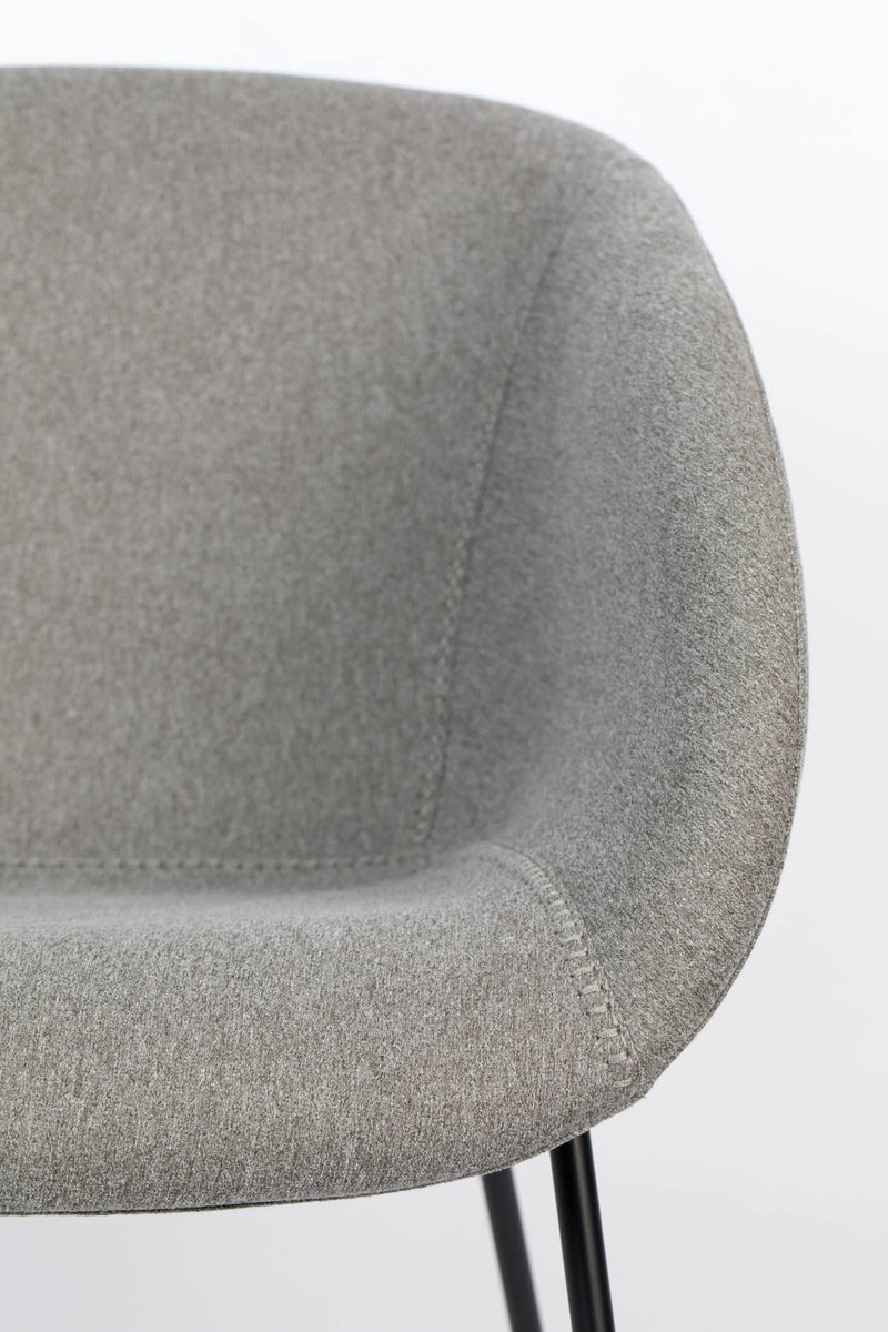 Lounge Sessel FESTON Filzoptik Grau von ZUIVER 