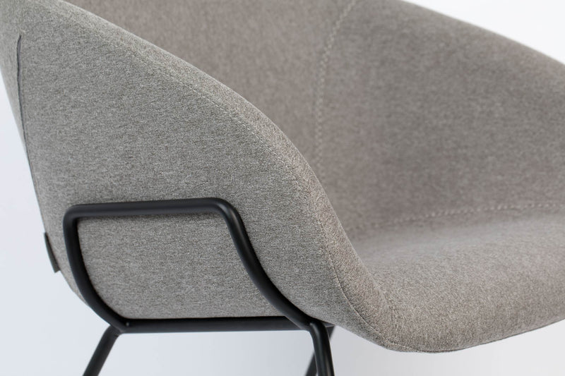 Lounge Sessel FESTON Filzoptik Grau von ZUIVER 