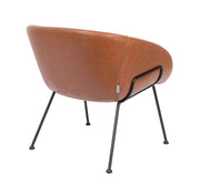 Lounge Sessel FESTON Kunstleder Braun von ZUIVER 
