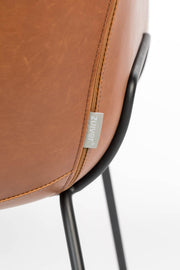 Lounge Sessel FESTON Kunstleder Braun von ZUIVER 