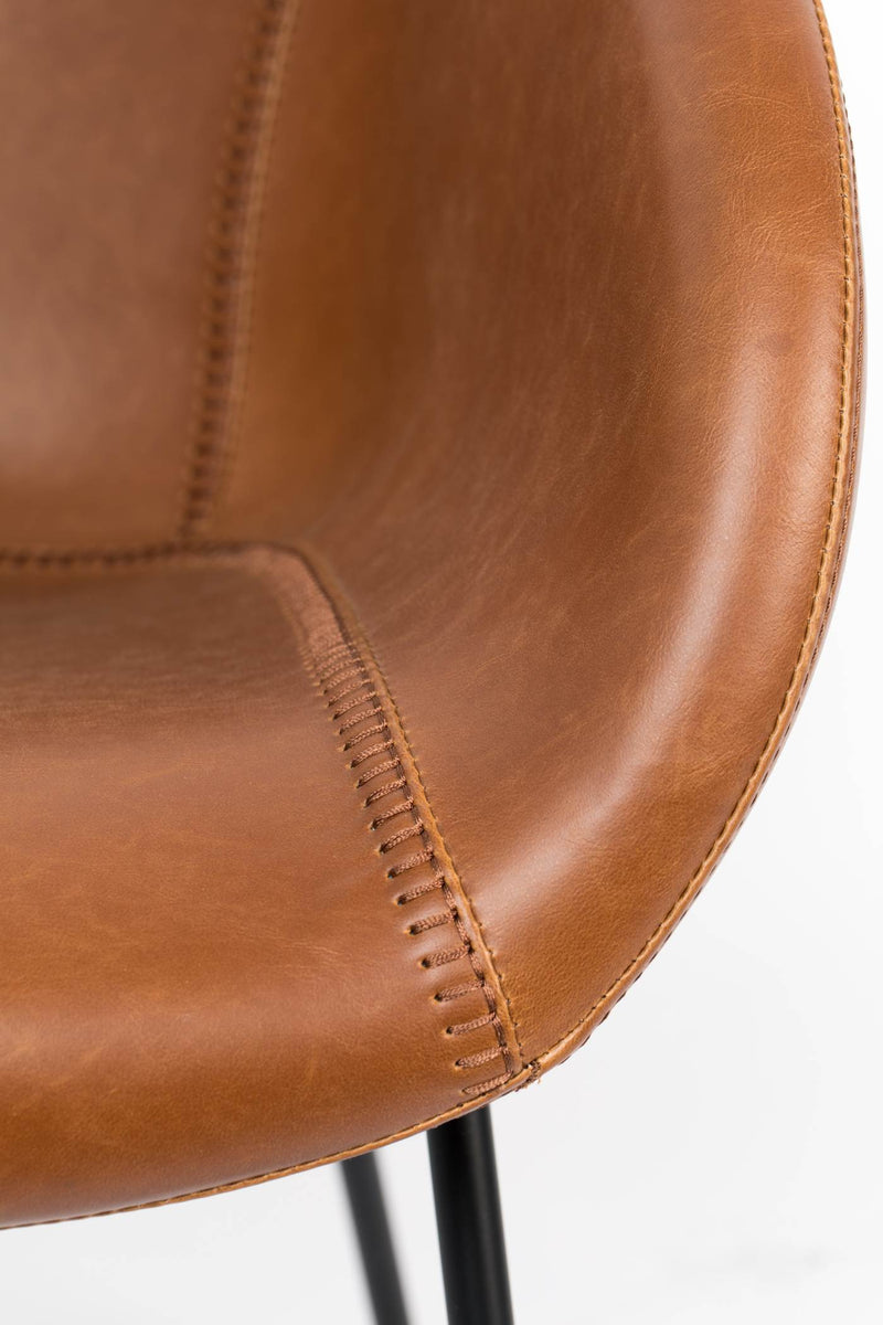 Lounge Sessel FESTON Kunstleder Braun von ZUIVER 