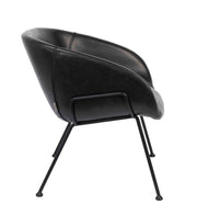 Lounge Sessel FESTON Kunstleder Schwarz von ZUIVER 