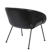Lounge Sessel FESTON Kunstleder Schwarz von ZUIVER 