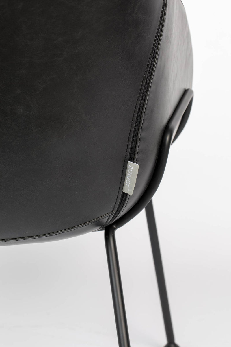 Lounge Sessel FESTON Kunstleder Schwarz von ZUIVER 