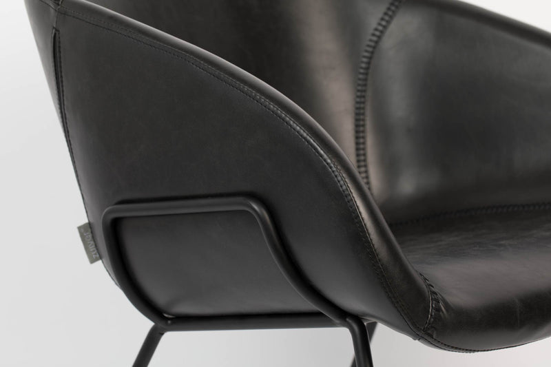 Lounge Sessel FESTON Kunstleder Schwarz von ZUIVER 