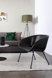 Lounge Sessel FESTON Kunstleder Schwarz von ZUIVER 