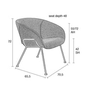 Lounge Sessel FESTON Kunstleder Schwarz von ZUIVER 