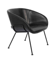 Lounge Sessel FESTON Kunstleder Schwarz von ZUIVER 
