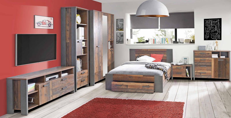 Jugendzimmer CLIF Komplettset 7-tlg. Optik Old Wood Vintage von Forte