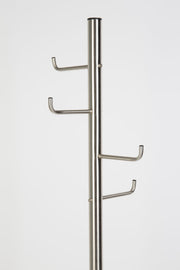 Garderobenständer HOOKED Satin Nickel mit 8 Haken